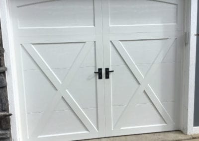 Clopay carriage style garage door installation in Lake Forest, Illinois