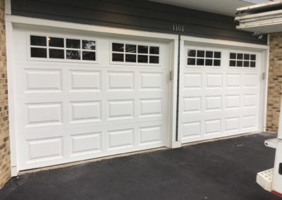 Clopay double car garage installation in Northbrook, Illinois