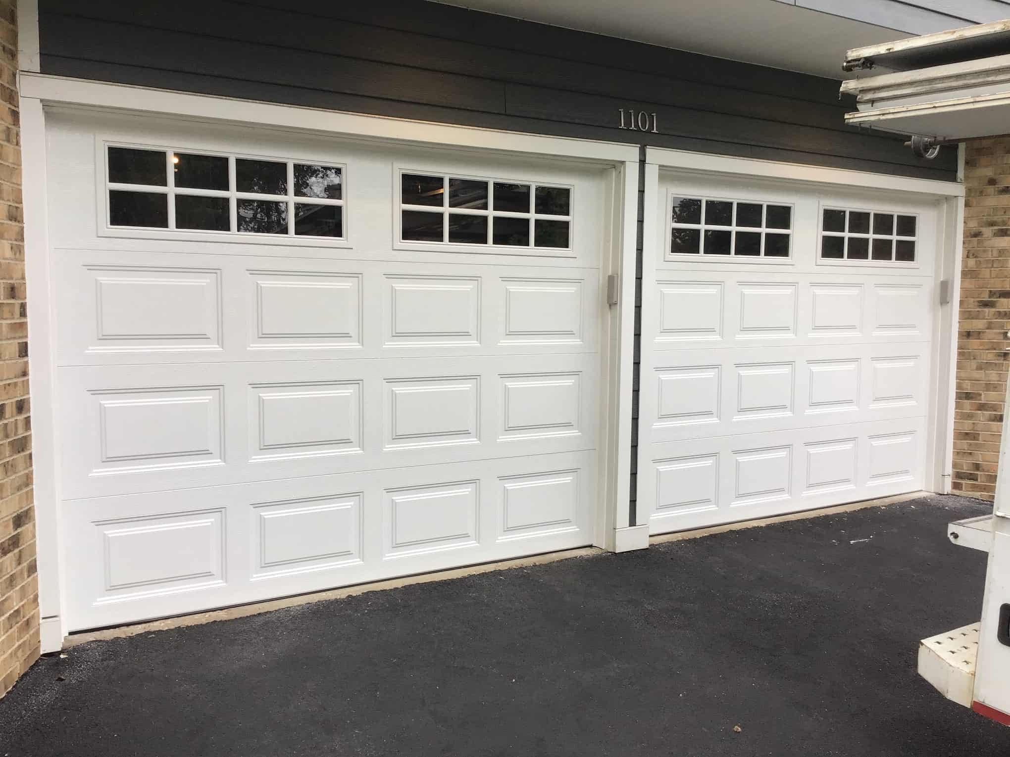 Clopay double car garage installation in Northbrook, Illinois