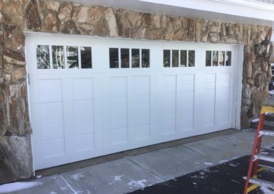 Clopay white garage door installation in McHenry County, Illinois