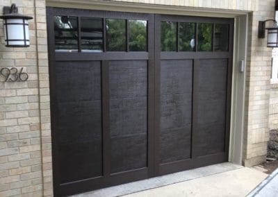 Faux wood garage door installation in Dundee, Illinois