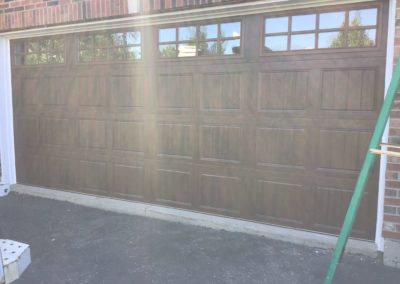 Clopay wooden garage door installation in Illinois