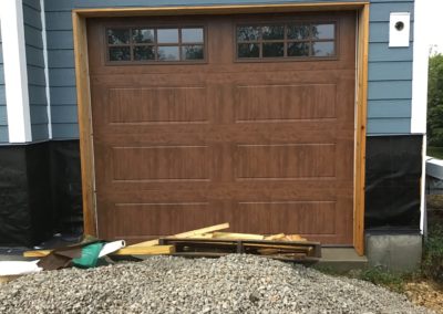 Clopay wooden garage door installation in Racine, Wisconsin
