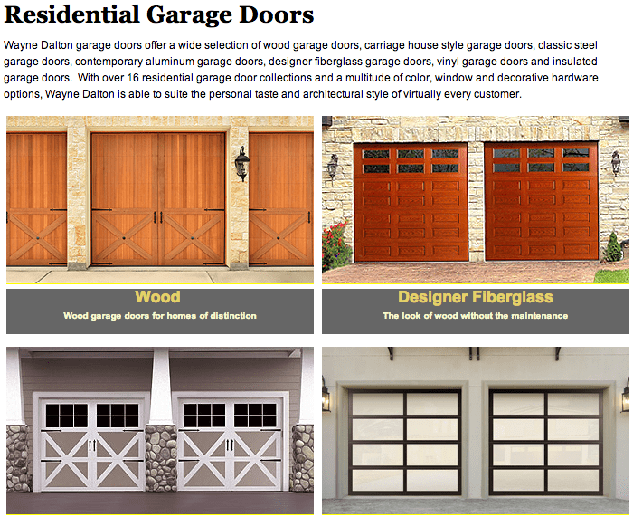 Wayne Dalton Residential Garage Doors Styles.