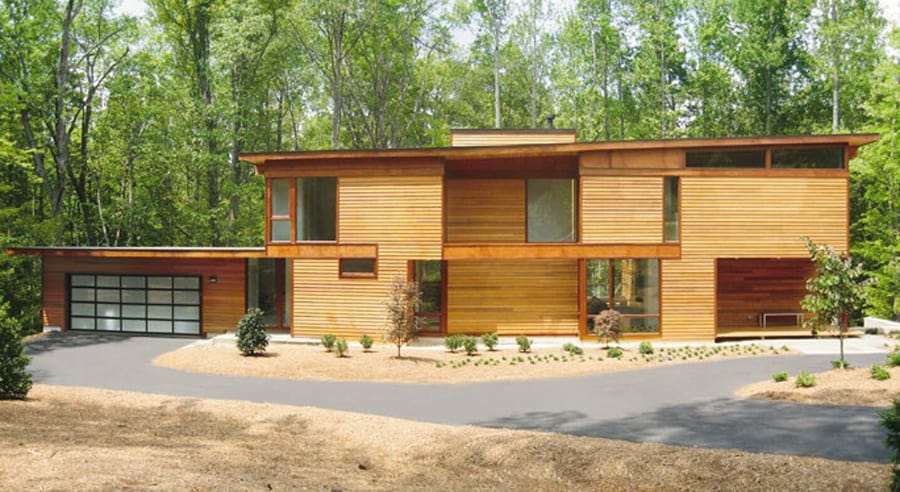 Aluminum Modern Garage Door on Contemporary Home