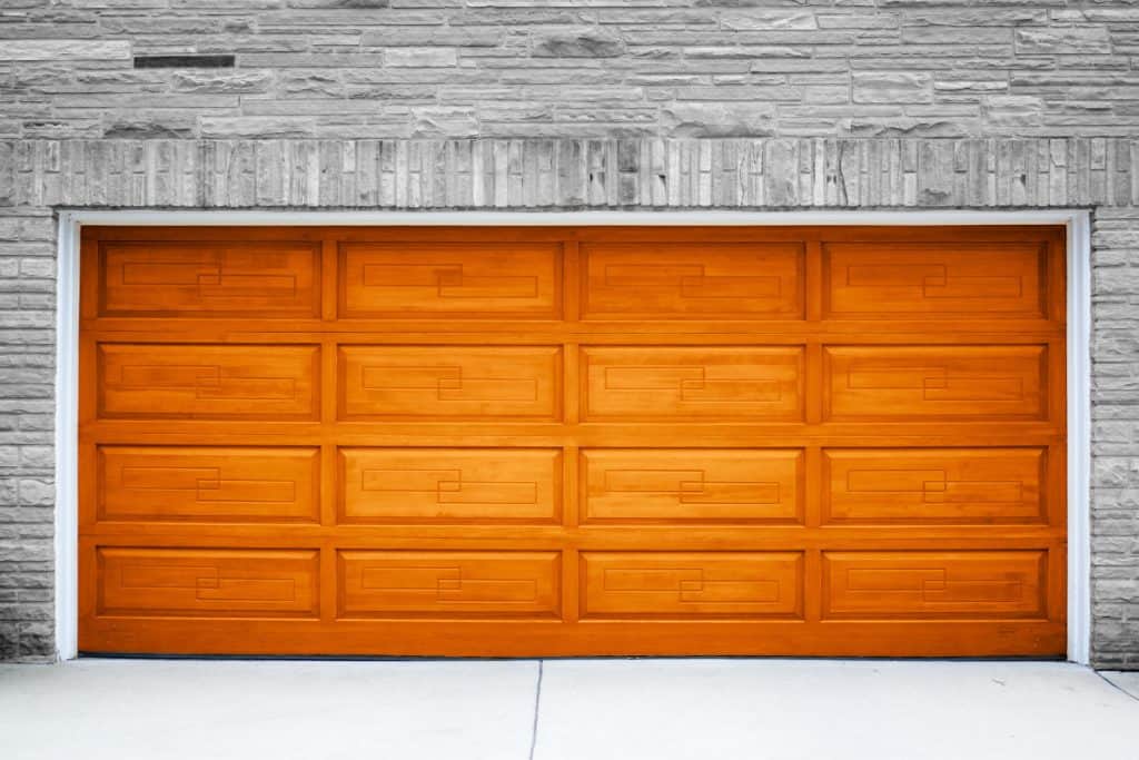 brown garage door highlighting garage door panels