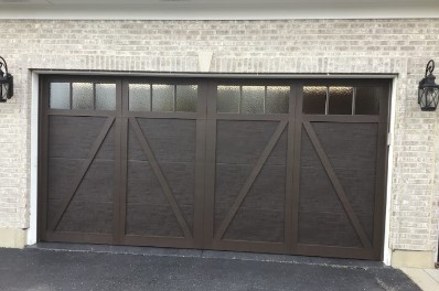 Haas brand black paint garage door.