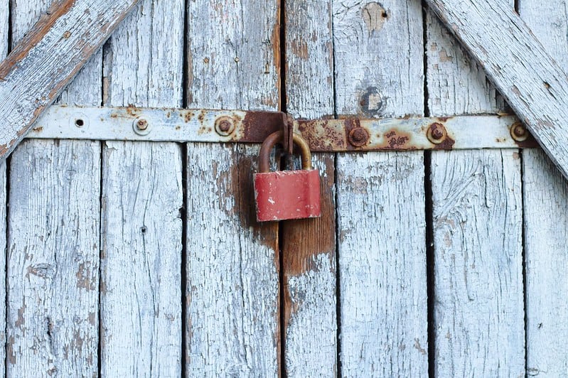 padlock on a door