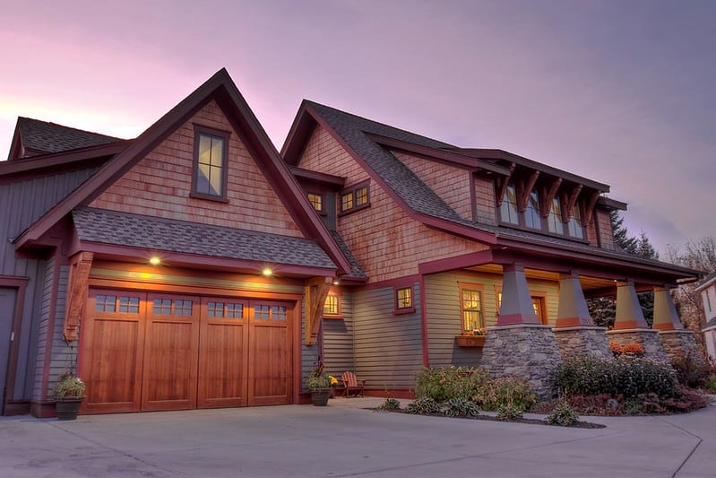 residential home at dusk